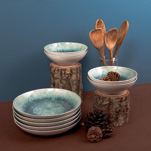 18-częściowy zestaw porcelanowych naczyń Güral Porselen Forest-image-1