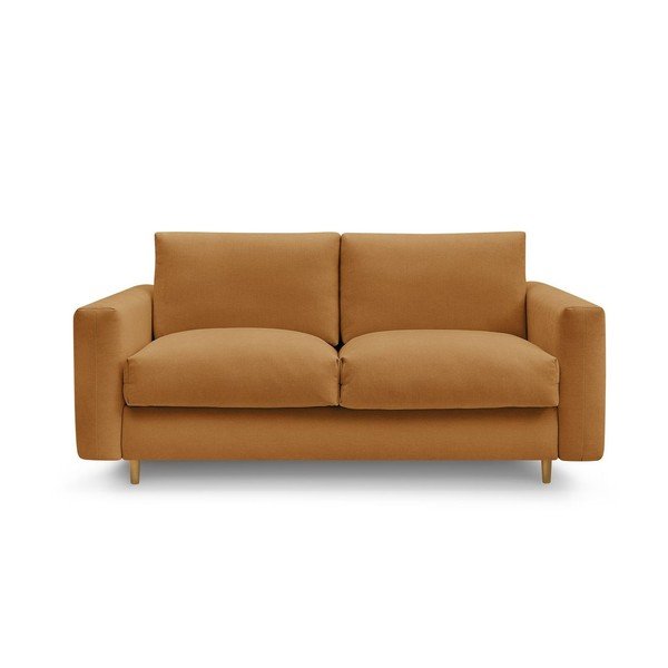 Musztardowa sofa do spania/rozkładana 220 cm Cocoone – Bobochic Paris
