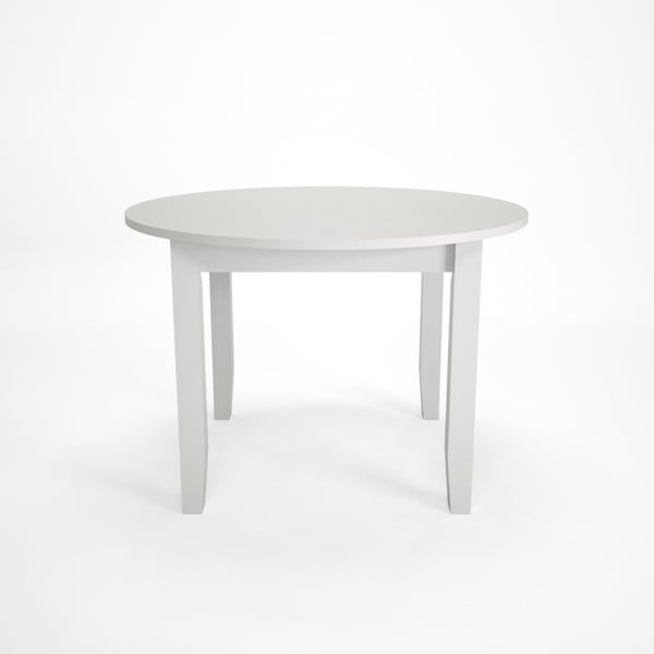 Biały stół rozkładany z drewna bukowego Artemob Lass, Ø 110x75 cm