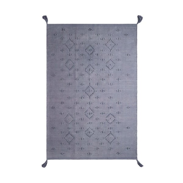 Szary dywan wykonany ręcznie z bawełny Nattiot Grey, 100x150 cm