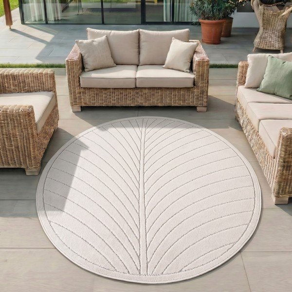 Kremowy okrągły dywan odpowiedni na zewnątrz ø 80 cm Nova 1204 – Ayyildiz Carpets-image-1