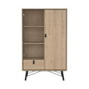 Witryna w dekorze dębu w naturalnym kolorze 102x162x40 cm Ry – Tvilum