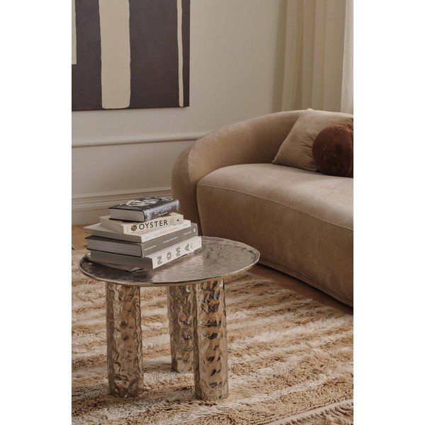 Aluminiowy okrągły stolik w kolorze srebra ø 60 cm Art – Ellos Home-image-1