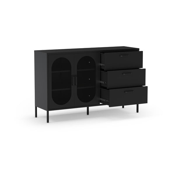Czarna komoda 140x90 cm Diora – Marckeric-image-4