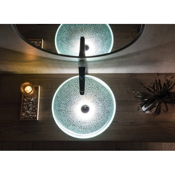 Szklana okrągła umywalka ø 42 cm Ice – Sapho-image-1