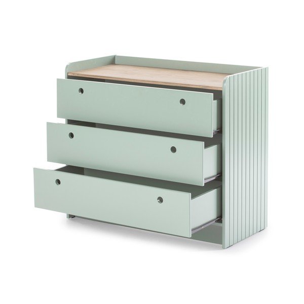 Zielona komoda z 3 szufladami Marckeric Monte-image-2