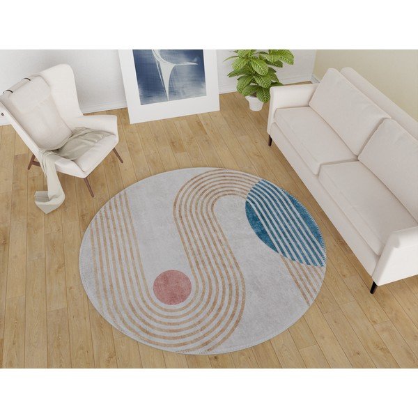Okrągły dywan odpowiedni do prania ø 120 cm Yuvarlak – Vitaus-image-1