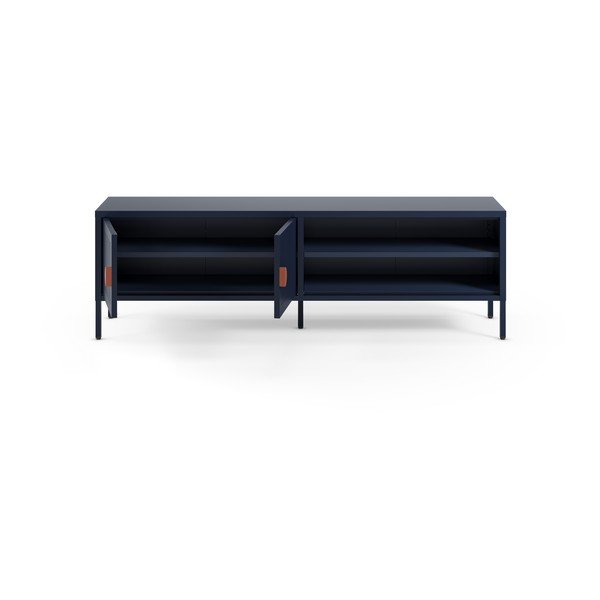 Ciemnoniebieska metalowa szafka pod TV 160x50x35 cm Sayla – Marckeric-image-1