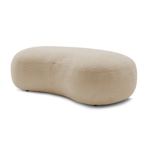 Beżowy podnóżek z materiału bouclé Saint-Germain – Bobochic Paris-image-3