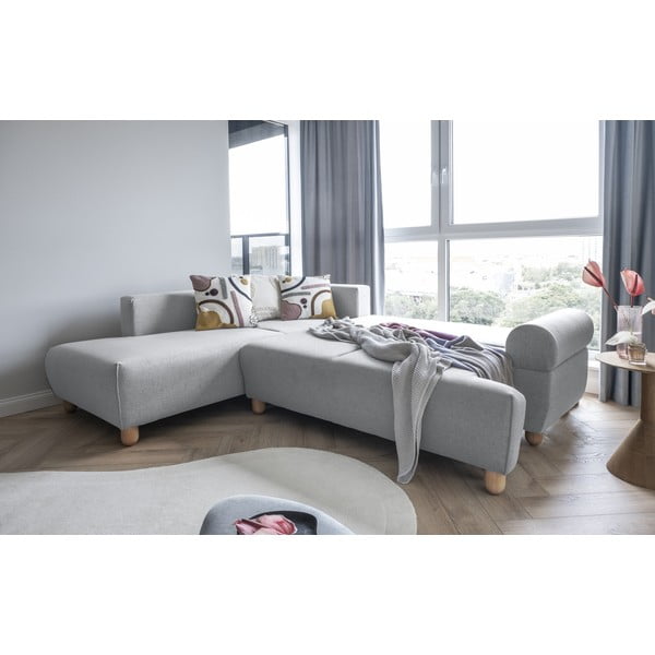 Jasnoszary rozkładany narożnik (lewostronny) Bouncy Olli – Miuform-image-1