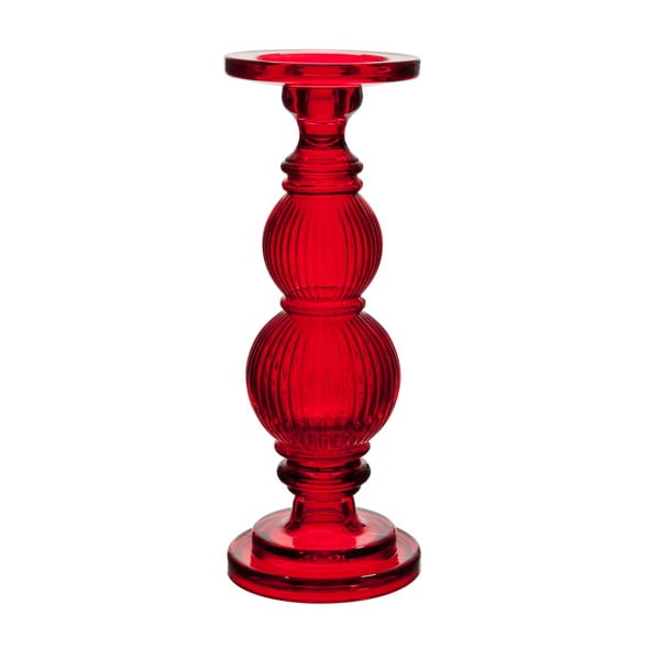 Świecznik Ribbed Red, 32 cm