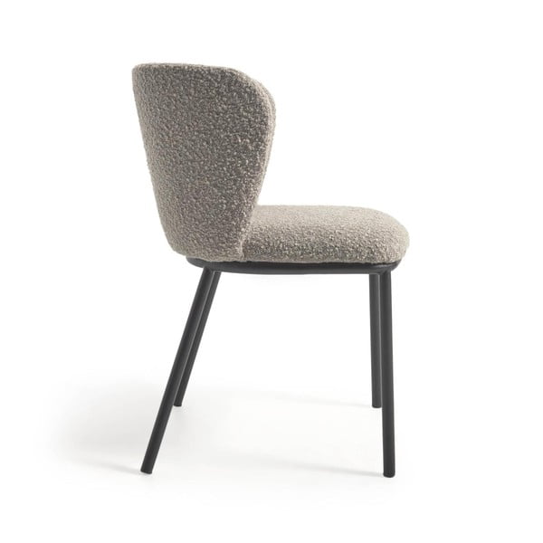 Jasnoszary tapicerowany fotel jadalniany Ciselia – Kave Home-image-4