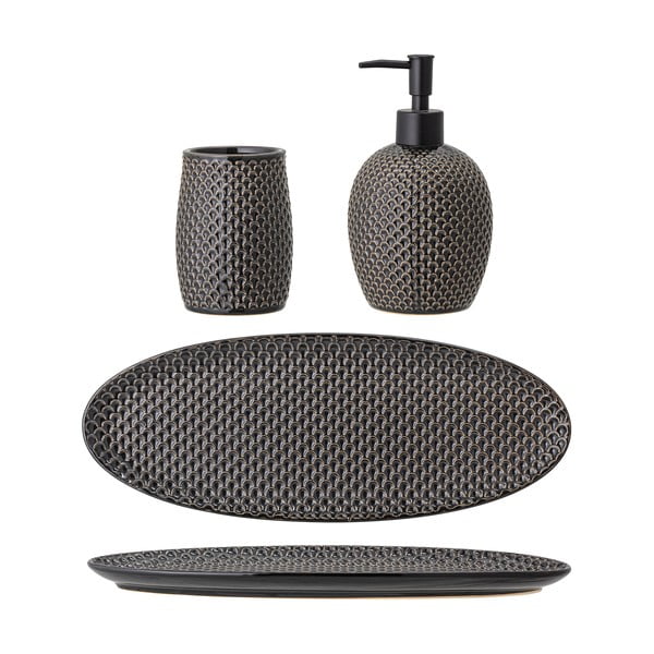 Szary kamionkowy zestaw akcesoriów łazienkowych Hrin – Bloomingville-image-4