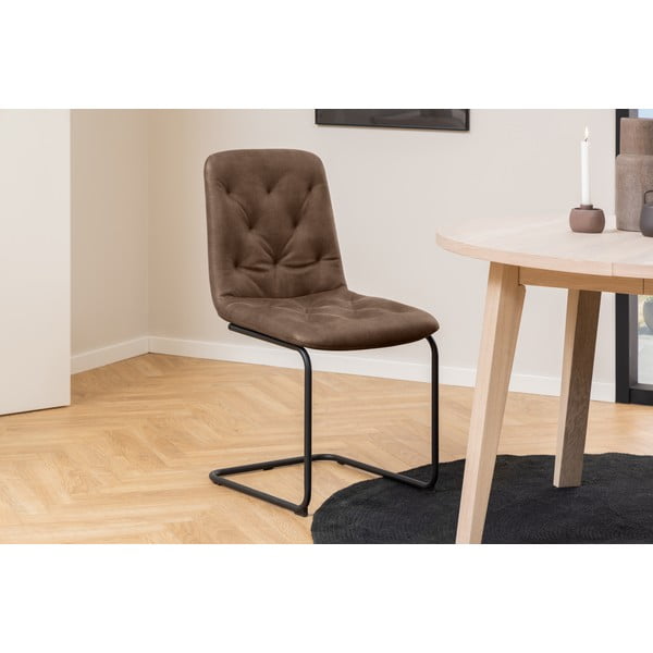 Brązowe krzesła z imitacji skóry zestaw 2 szt. Kira – Actona-image-1