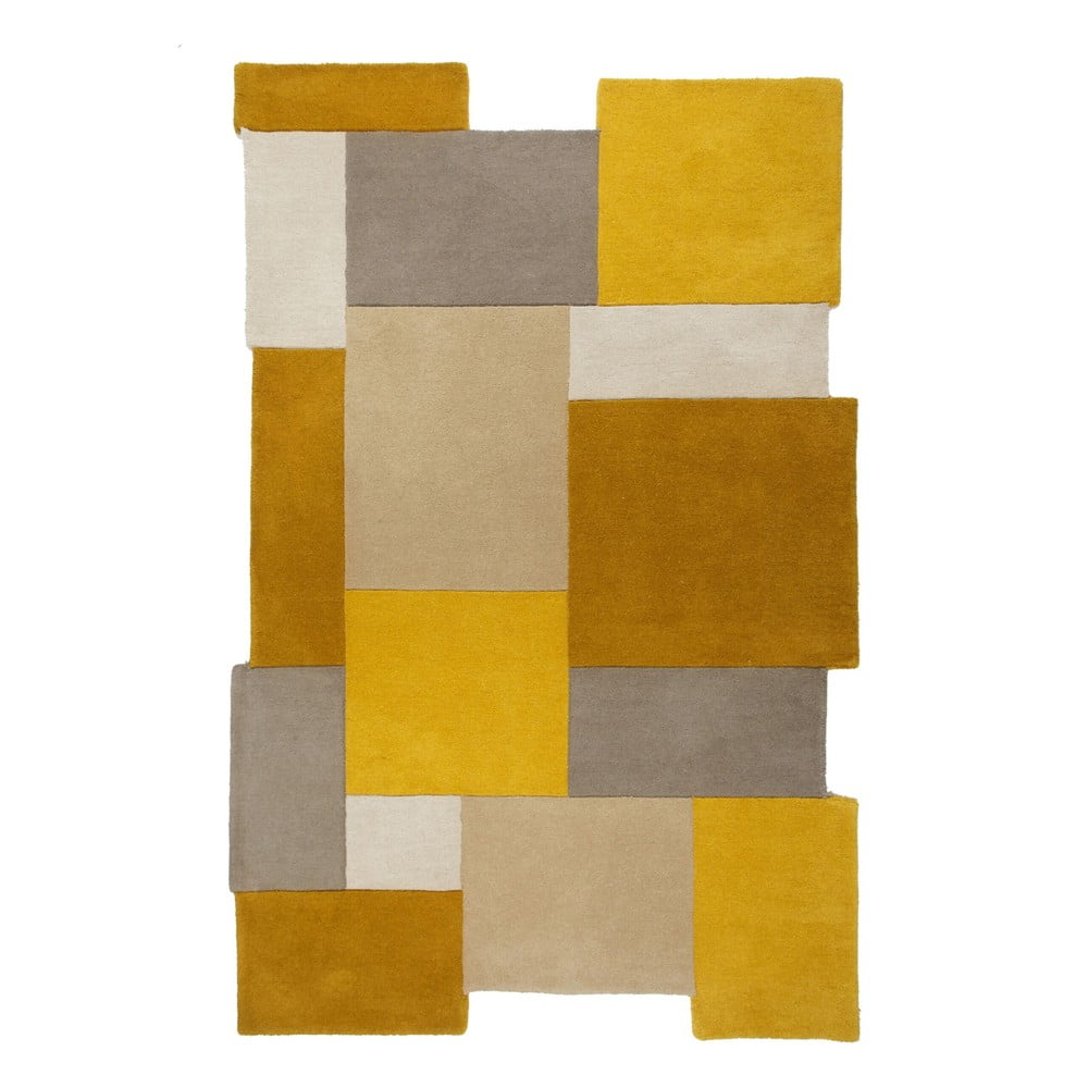 Żółto-beżowy wełniany dywan Flair Rugs Collage, 120x180 cm