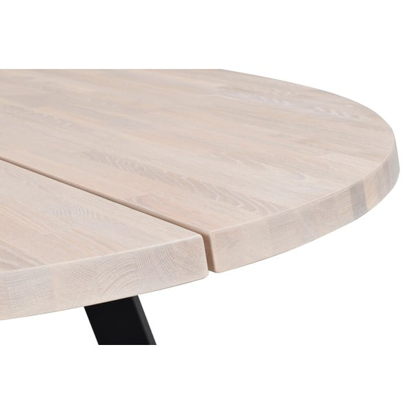 Okrągły stół do jadalni z bielonego drewna dębowego Rowico Freddie, ø 160 cm-image-3