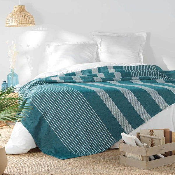 Niebieska narzuta 220x240 cm Adele – douceur d'intérieur-image-1