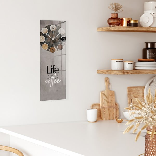 Zegar ścienny Styler Glassclock Coffee Love, 20x60 cm-image-1