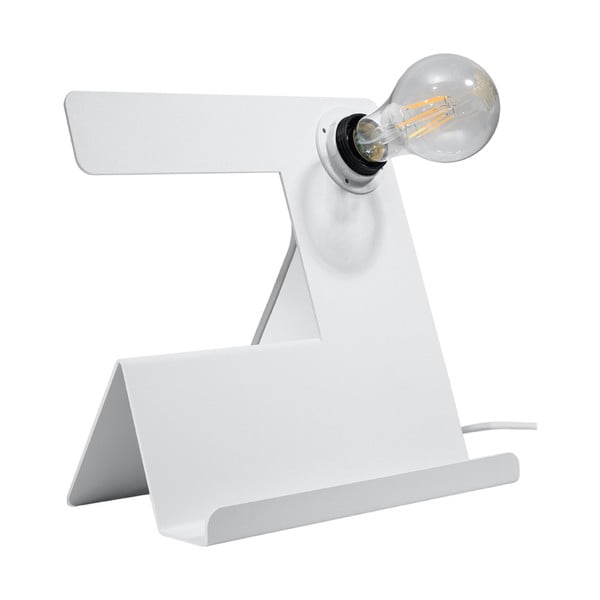 Biała lampa stołowa (wysokość 24 cm) Gabriel – Nice Lamps
