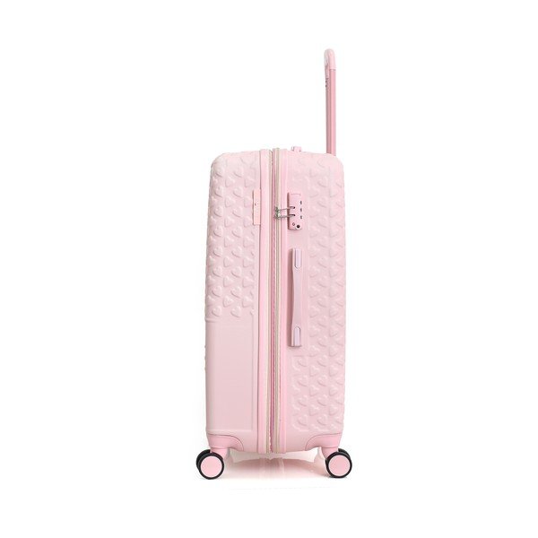 Jasnoróżowa walizka fakturowana z 4 kółkami Lollipops Kitty-image-1