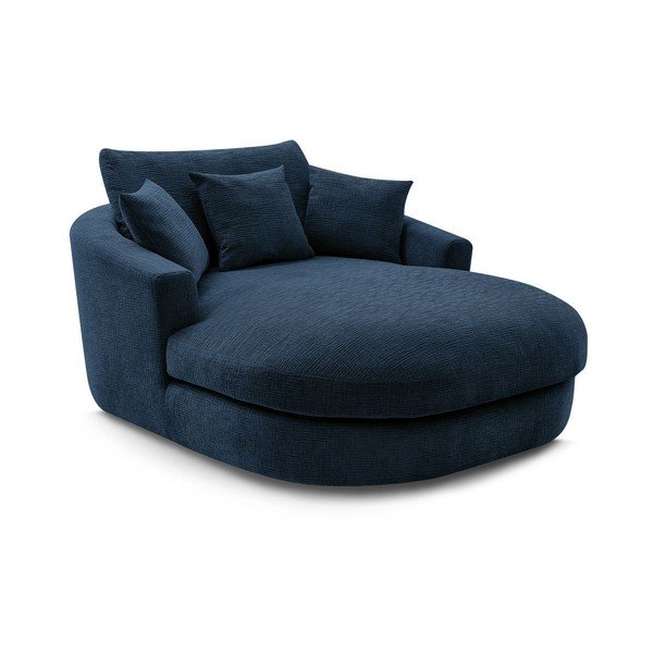 Ciemnoniebieski fotel z tkaniny szenilowej Belem – Bobochic Paris