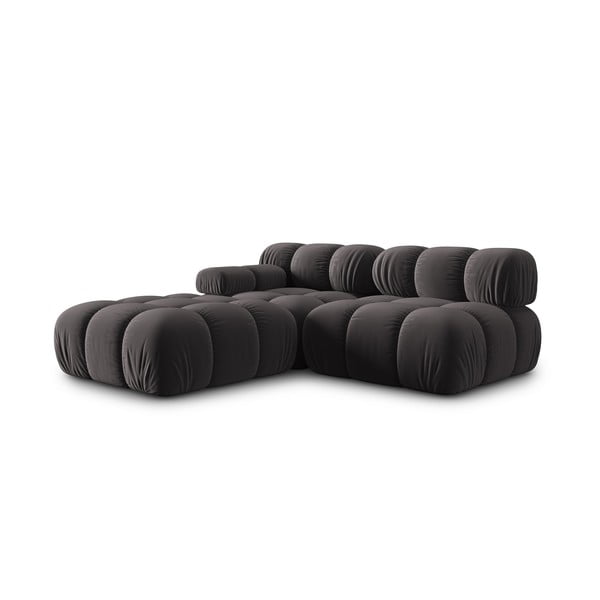 Ciemnoszara aksamitna sofa 282 cm Bellis – Micadoni Home-image-4