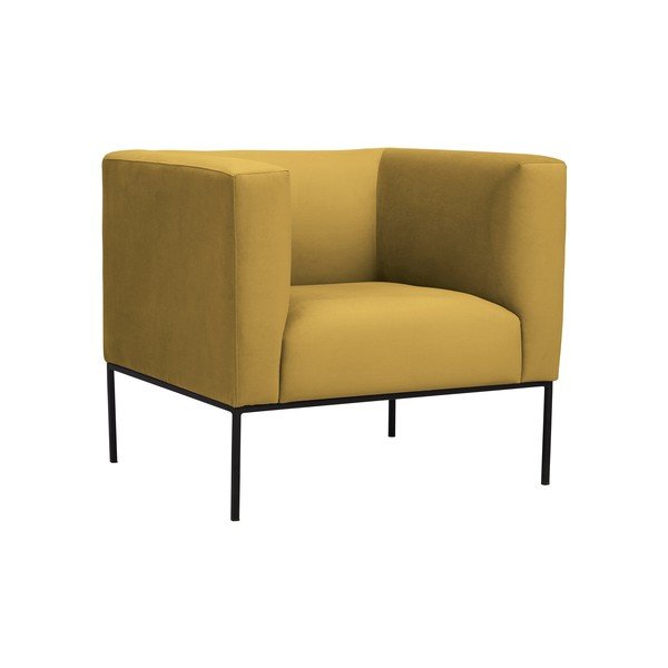Żółty fotel z metalowymi nogami Windsor & Co Sofas Neptune-image-1