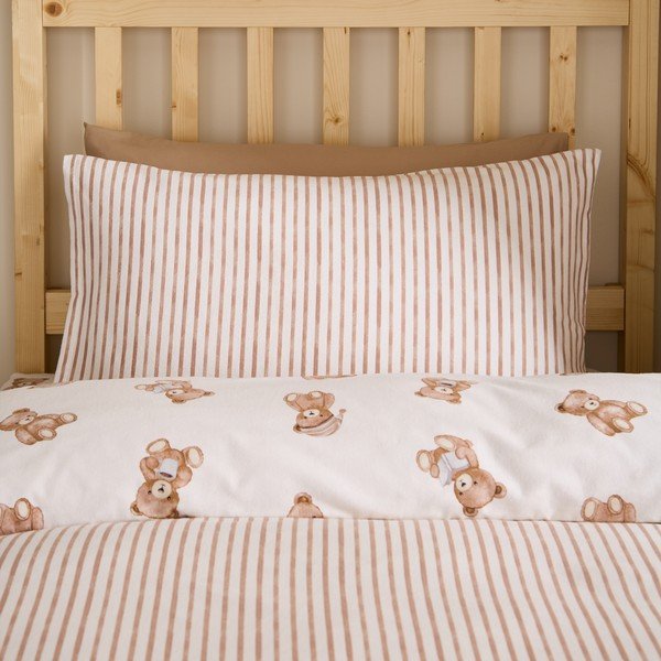 Kremowa flanelowa pościel dziecięca jednoosobowa 120x150 cm Brushed Teddy Bear – Catherine Lansfield-image-2