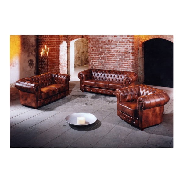 Bordowa skórzana sofa Max Winzer Bridgeport, 172 cm-image-2