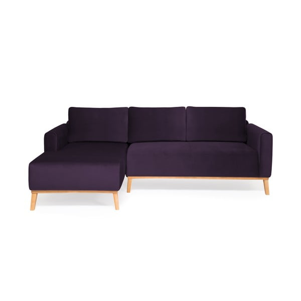 Fioletowa sofa Vivonita Milton Trend, lewy róg