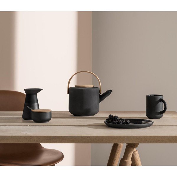 Czarny kamionkowy mlecznik 400 ml Theo – Stelton-image-1