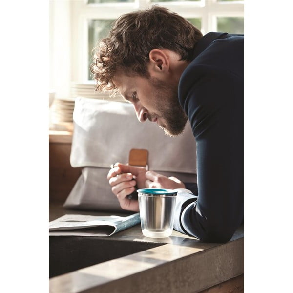 Biały kubek termiczny z czerwonym wieczkiem XD Design Dia, 227 ml-image-3