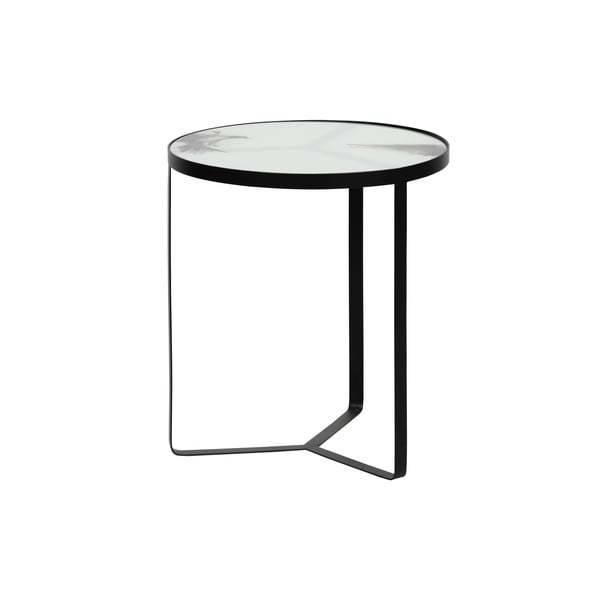 Metalowy stolik ze szklanym blatem BePureHome Fly, ⌀ 45 cm