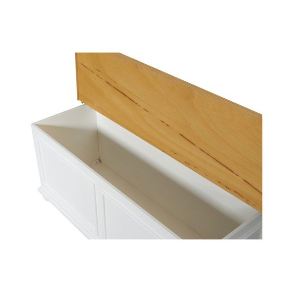 Biała skrzynia z drewnianym wiekiem Nara-image-1