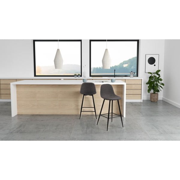 Szare tapicerowane hokery zestaw 2 szt. (wysokość siedziska 65 cm) Wilma – Actona-image-2