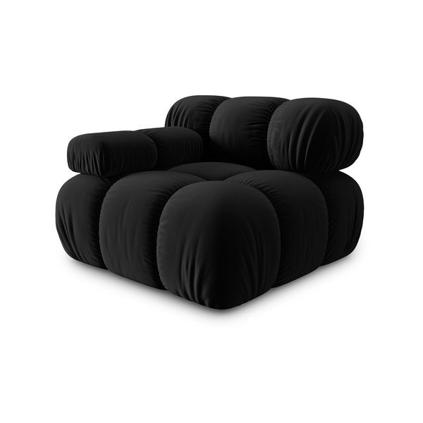 Czarny aksamitny moduł sofy (lewostronny) Bellis – Micadoni Home-image-3