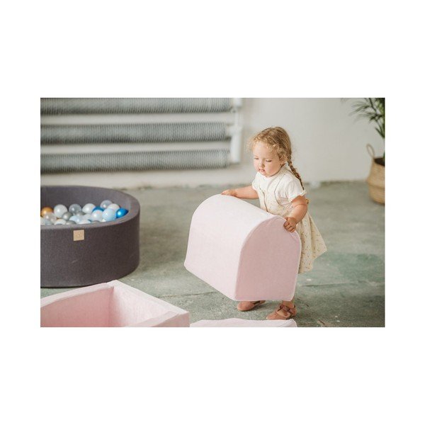 Jasnoszary aksamitny piankowy plac zabaw 3 szt. wysokość 30 cm 45x143 cm Montessori – Meowbaby-image-4