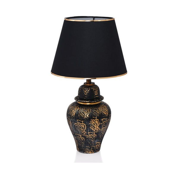 Czarna lampa stołowa z tekstylnym kloszem (wysokość 54 cm) Derin – Opviq lights-image-2