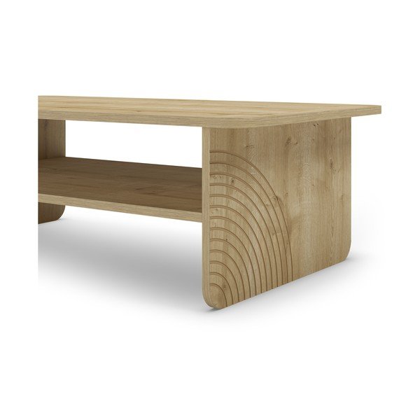 Stolik z blatem w dekorze dębu w naturalnym kolorze 60x110 cm Daira – Marckeric-image-4