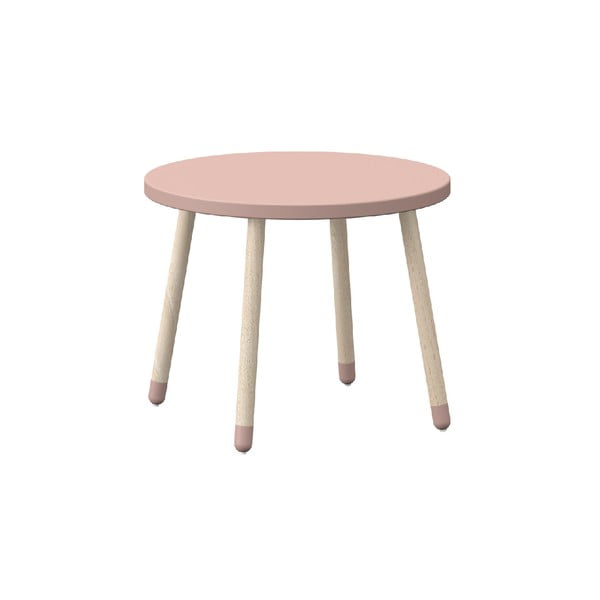 Różowy dziecięcy stołek dziecięcy z drewna jesionowego Flexa Play, ø 60 cm