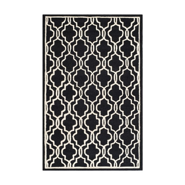 Czarny wełniany dywan Safavieh Elle Night, 243x152 cm