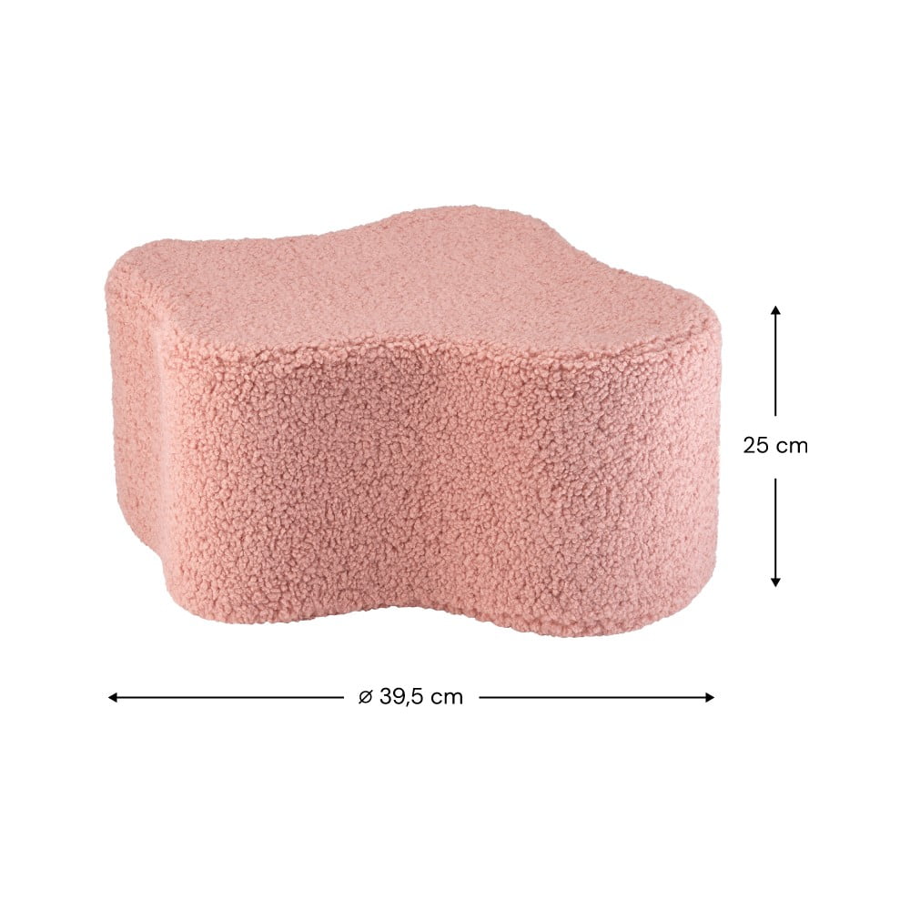 Różowy puf dziecięcy z materiału bouclé Cloud – Wigiwama (zdjęcie 4)