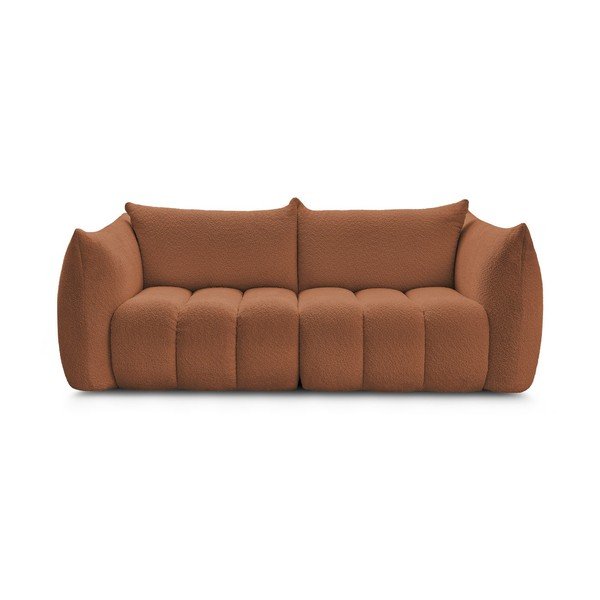 Pomarańczowa sofa z materiału bouclé 234 cm Azra – Bobochic Paris