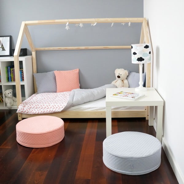 Drewniane łóżko dziecięce w kształcie domku TERY 80x160 cm-image-1