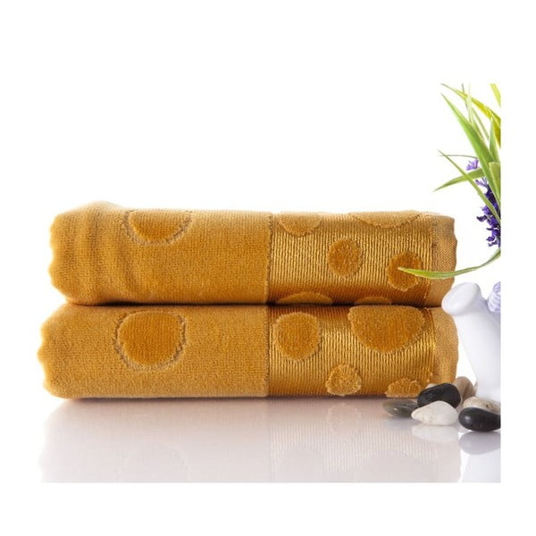 Zestaw 2 ręczników Tropical Mustard, 50x90 cm