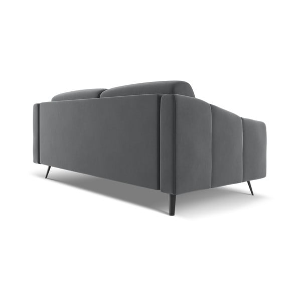 Szara aksamitna sofa 202 cm Nalu – Makamii-image-4
