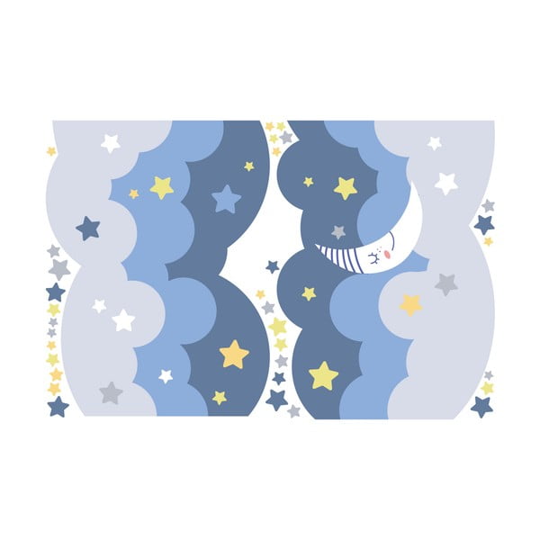 Naklejka ścienna Ambiance Scandinavian Clouds With Stars And Moon-image-2