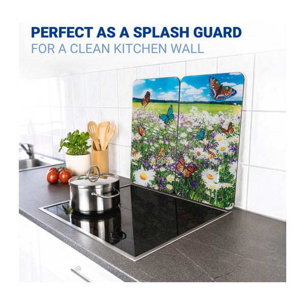 Płyty ochronne na kuchenkę ze szkła hartowanego zestaw 2 szt. 52x30 cm Summer Meadow – Maximex-image-3
