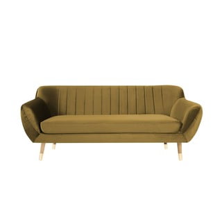 Aksamitna sofa w kolorze złota Mazzini Sofas Benito, 188 cm