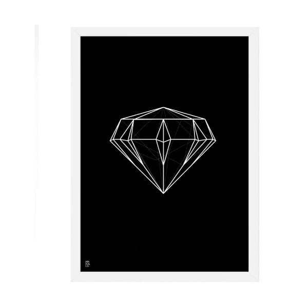Plakat Diamond Geometric Black, 50x70 cm